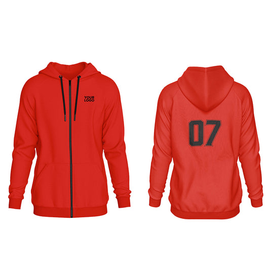 Custom Full-Zip Hoodie - Solid Style - Personalized Sweatshirt