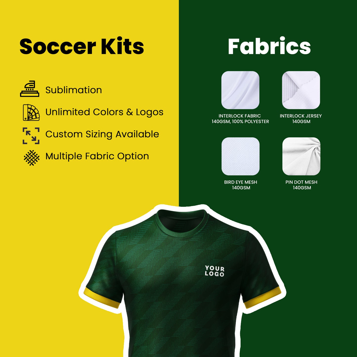 Custom Soccer Uniform – Solid Design – Personalized Kit