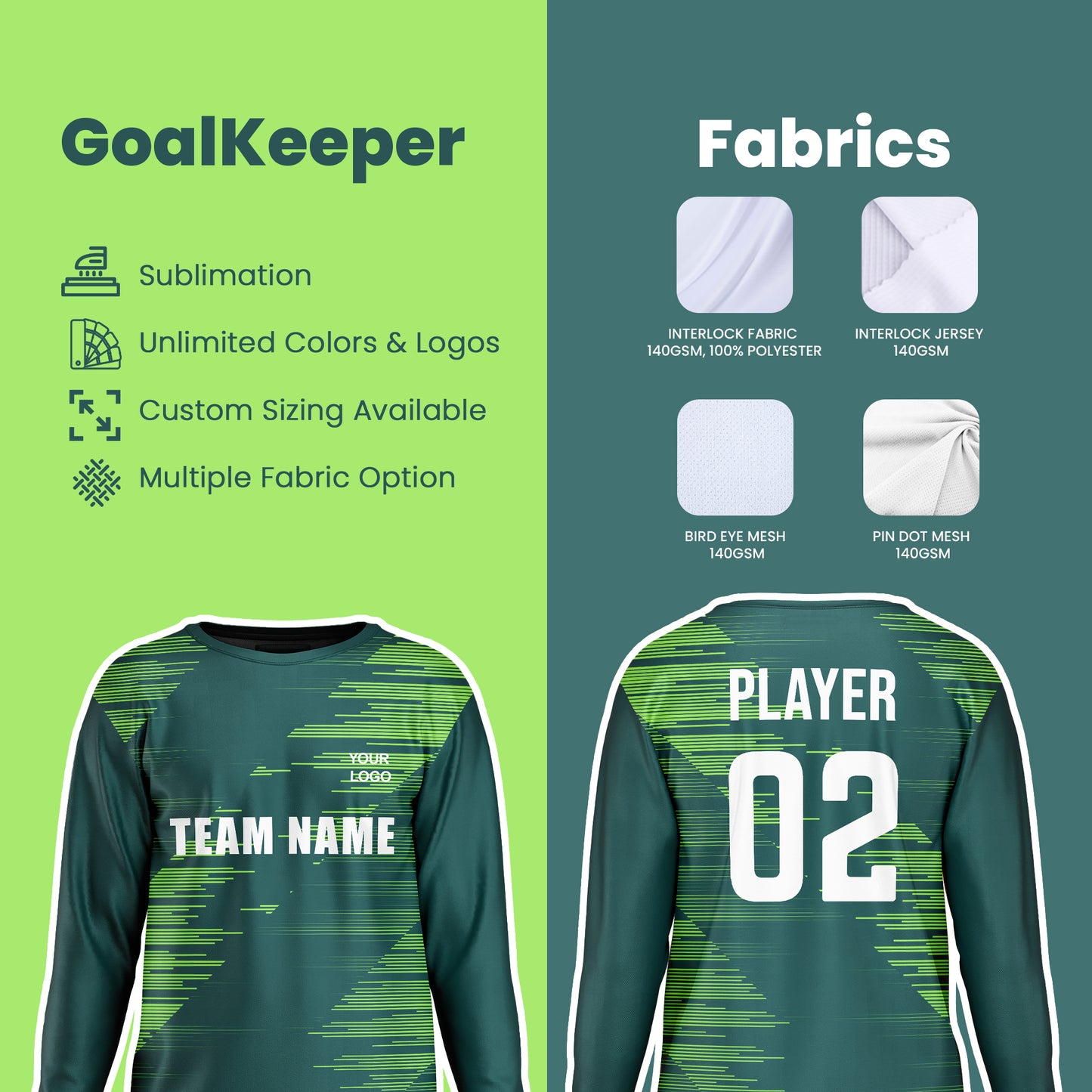 Custom Soccer Goalkeeper Uniform - Abstract - Personalized