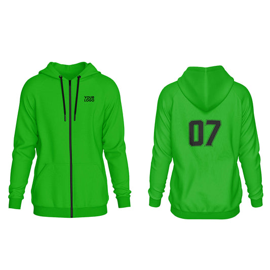 Custom Full-Zip Hoodie - Solid Design - Personalized Wear