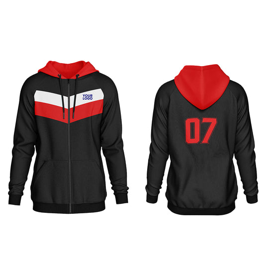 Custom Full-Zip Hoodie - Chevron Vector - Personalized Hoodie