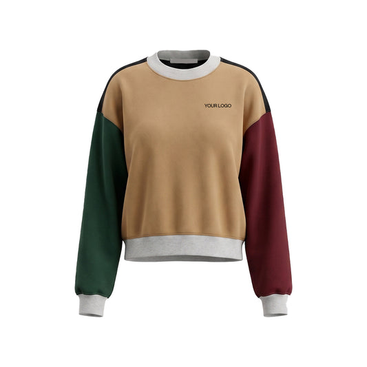 Custom Women Sweatshirt - Multi-Color Block - Personalized Top