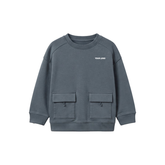 Custom Girls Sweatshirt - Utility Pocket Raglan - Personalized Top