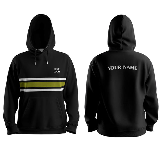 Custom Hoodie - Stripe Accent Design - Personalized Gear