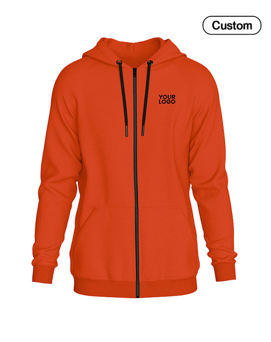 Custom Full-Zip Hoodie - Solid Design - Personalized Gear