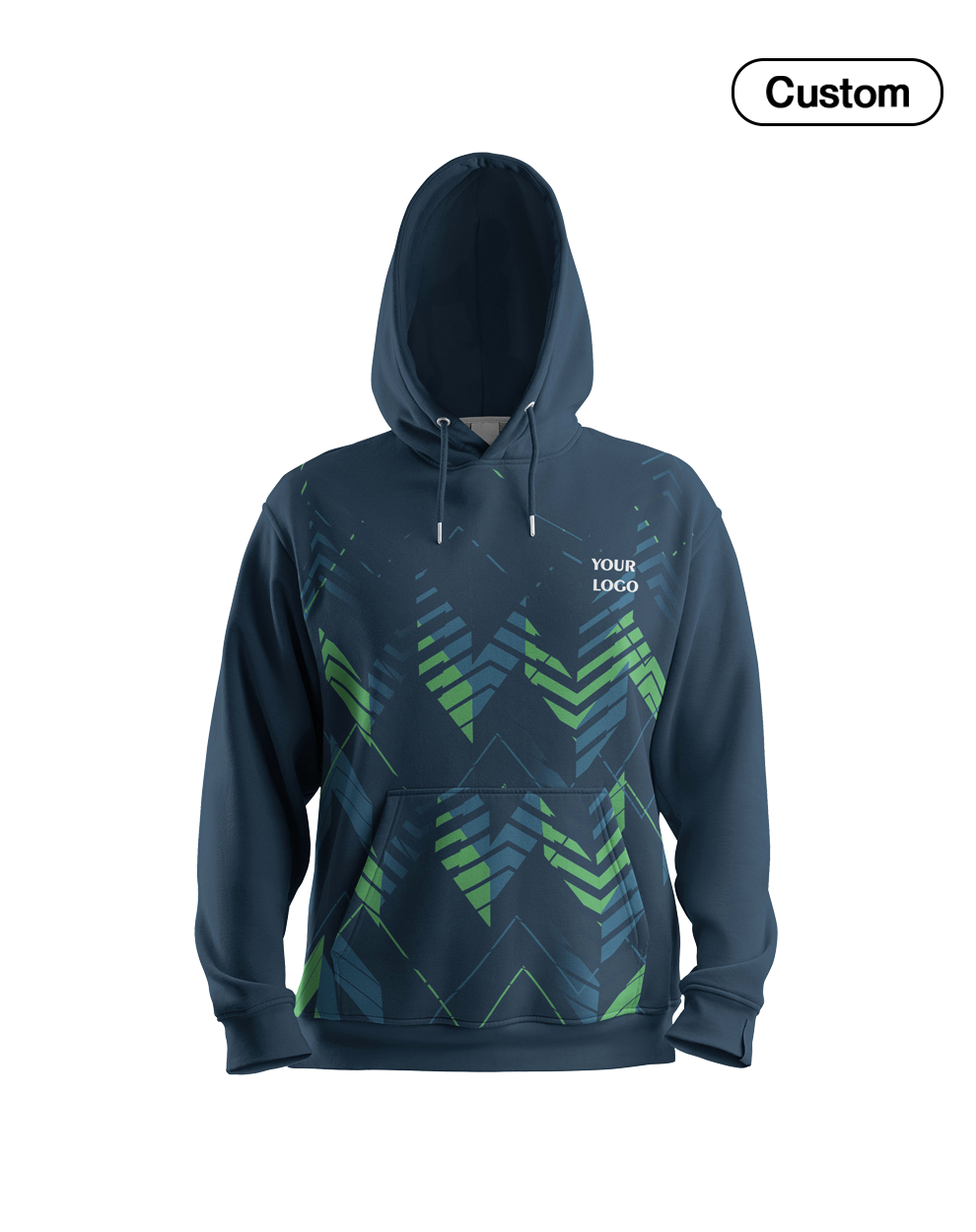 Custom Hoodie – Zigzag Geometric Design – Personalized Apparel