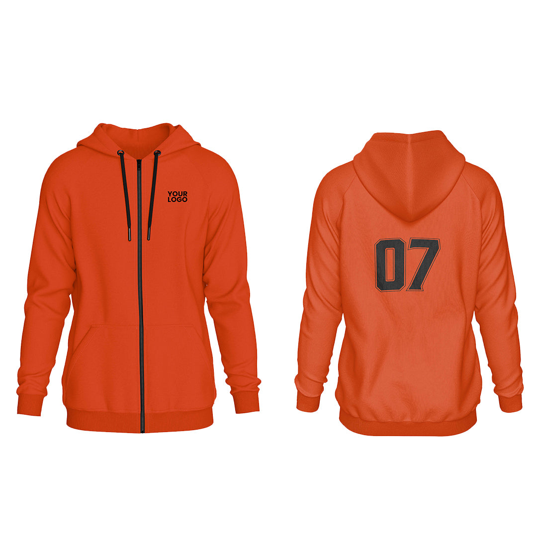 Custom Full-Zip Hoodie - Solid Design - Personalized Gear