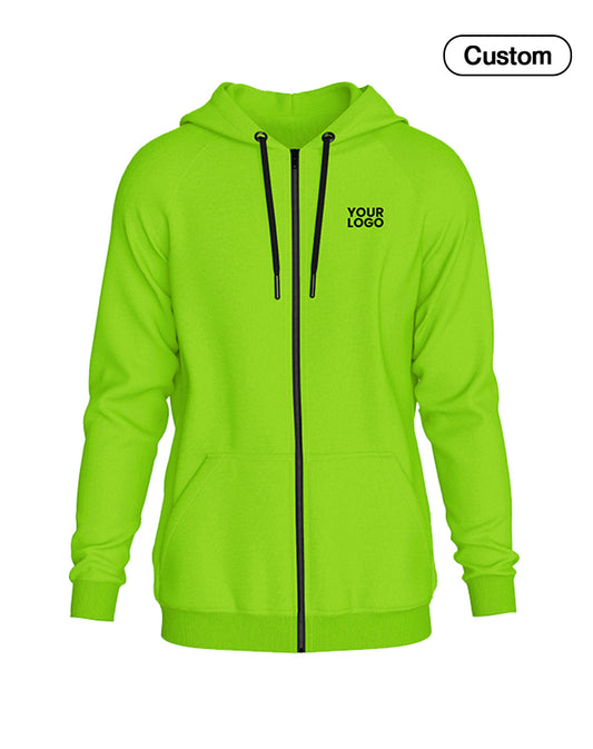 Custom Full-Zip Hoodie - Solid Design - Personalized Top