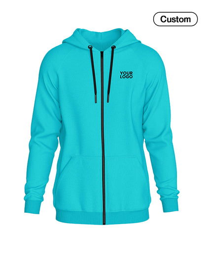 Custom Full-Zip Hoodie - Solid Design - Personalized Hoodie