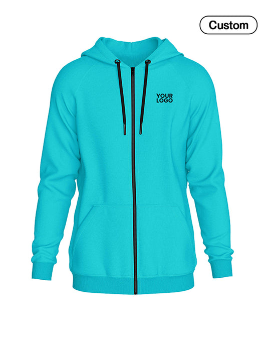 Custom Full-Zip Hoodie - Solid Design - Personalized Hoodie