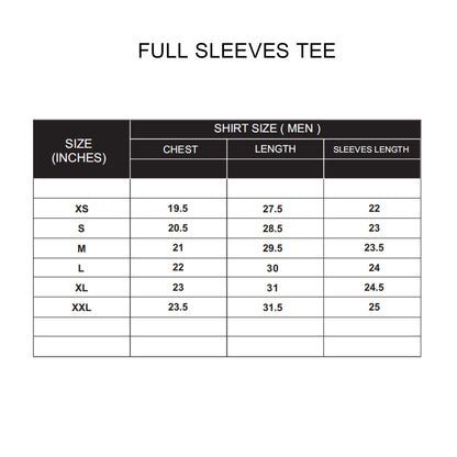 Custom Men Full Sleeves Tee Solid Design - Personalized Tees