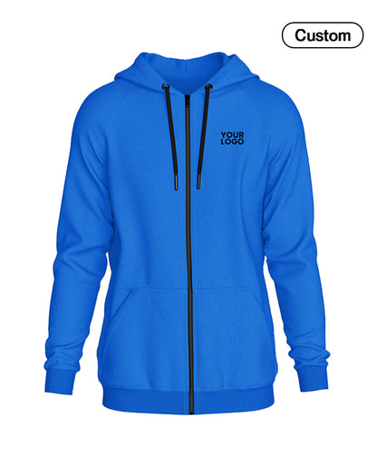 Custom Full-Zip Hoodie - Solid Color Style - Personalized Top