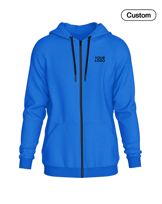 Custom Full-Zip Hoodie - Solid Color Style - Personalized Top