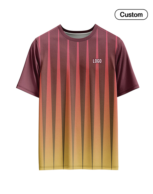 Custom Soccer T-Shirt – Gradient Stripe – Personalized Tee