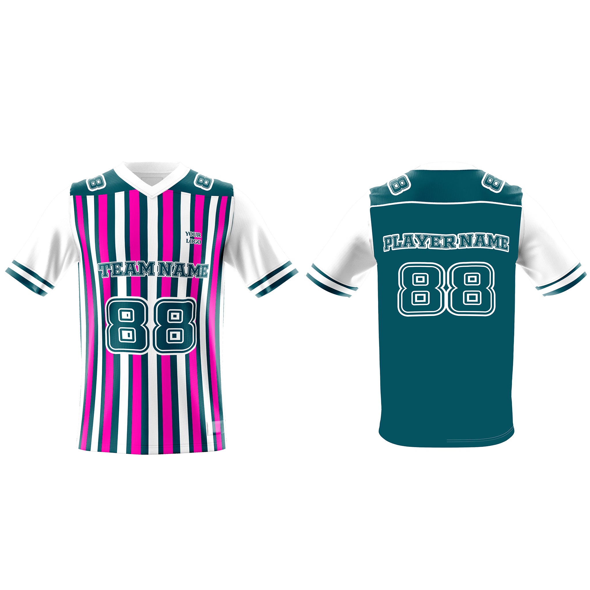 American Football Jerseys – Striped Custom Logos & Team Colors