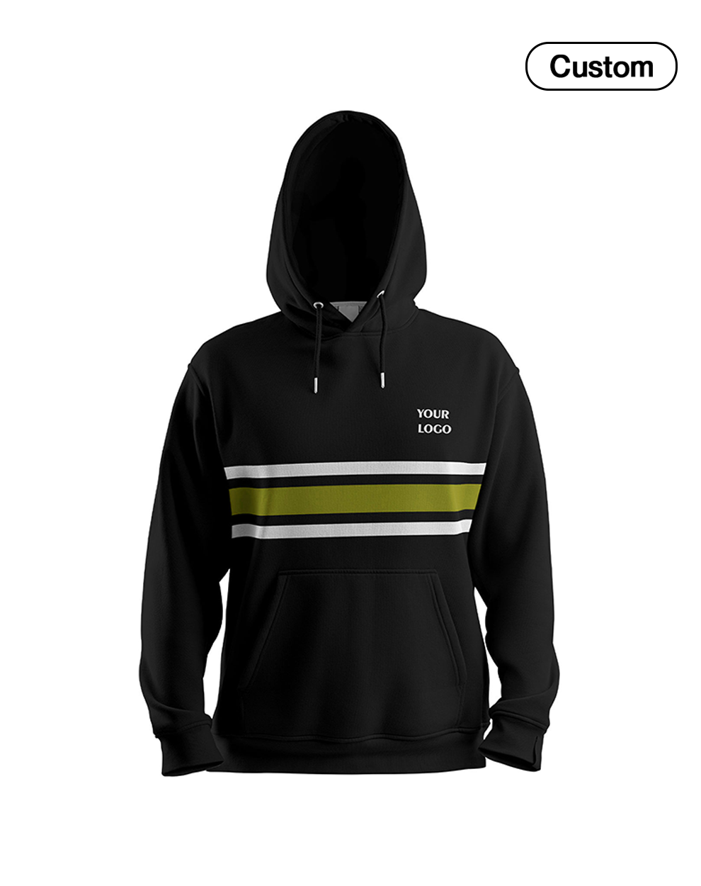 Custom Hoodie - Stripe Accent Design - Personalized Gear