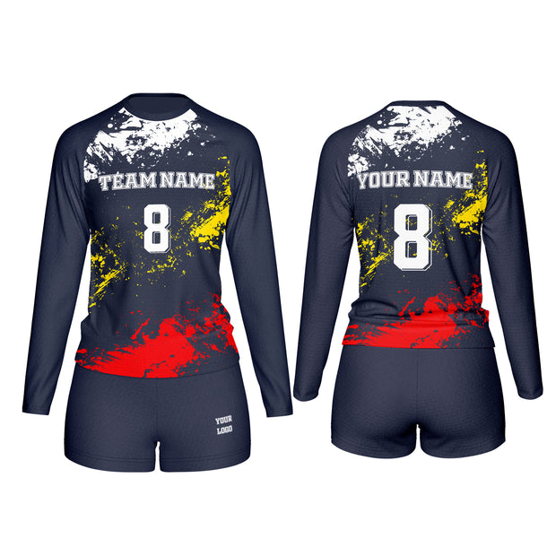 Volleyball Uniforms - Splatter Custom Logos & Team Colors