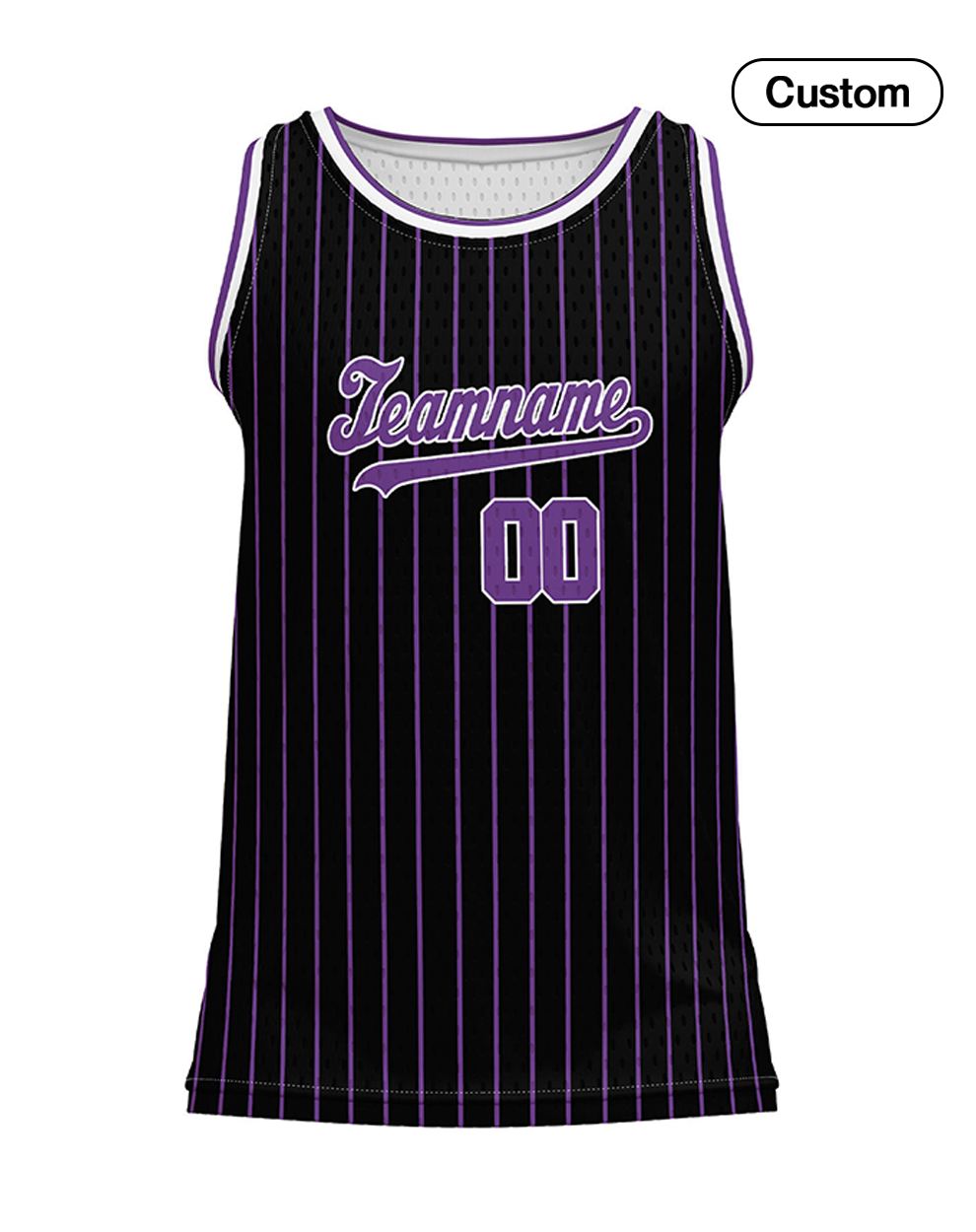 Custom Basketball Tank Top – Dark Tone Pinstripe – Personalized Jersey
