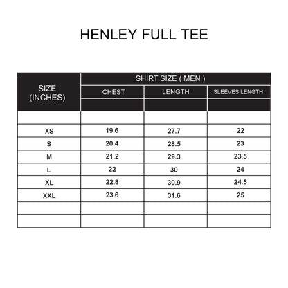 Custom Men Full Sleeves Henley - Solid Color Personalized Top