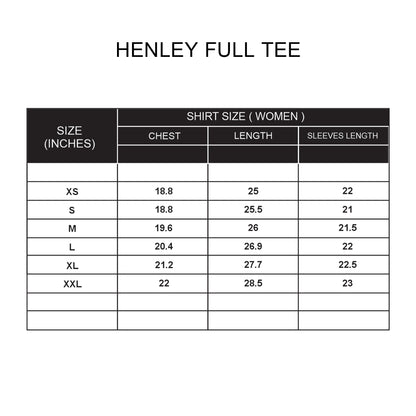 Custom Women Henley Full Sleeve - Solid Color - Personalized Tee