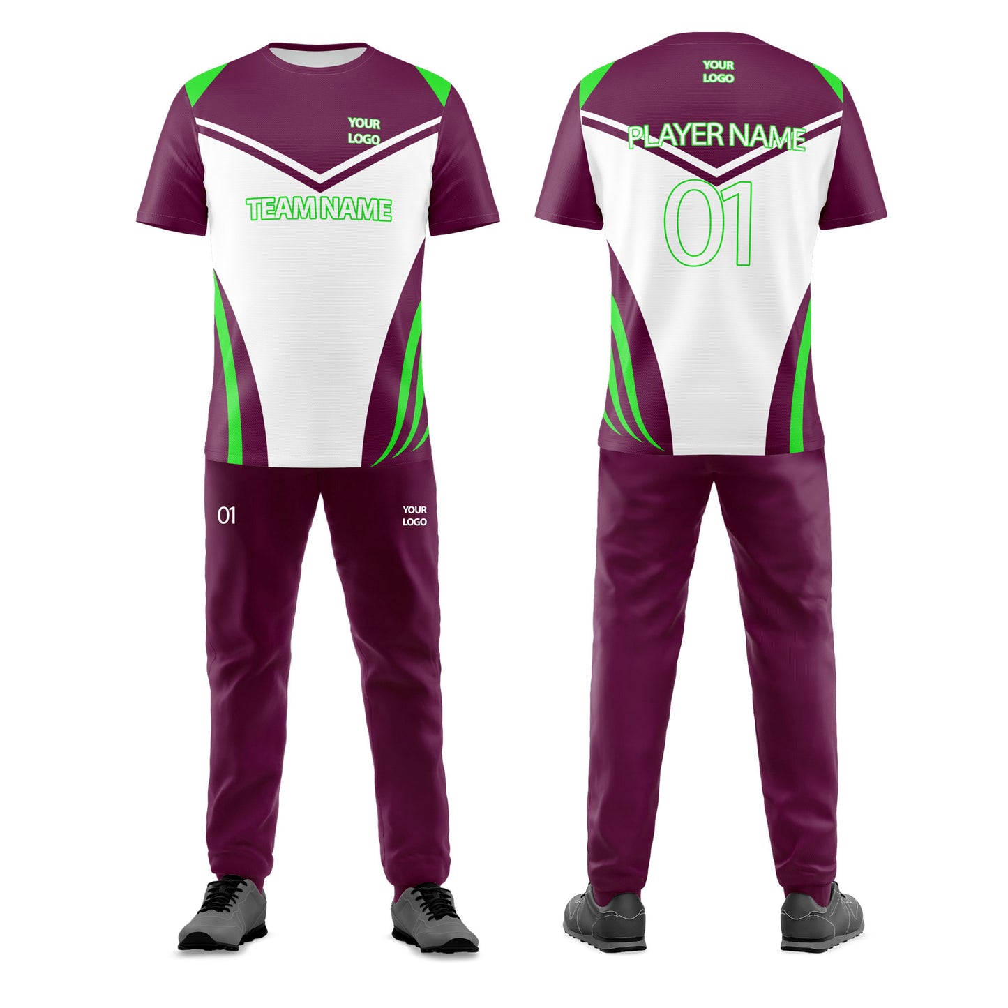 Custom Cricket Uniform - Panel Accent Design - Personalized Uniform