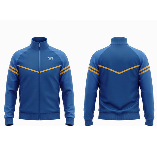 Custom Zip-Up Jacket - Contrast Stripe Raglan - Personalized Zipper