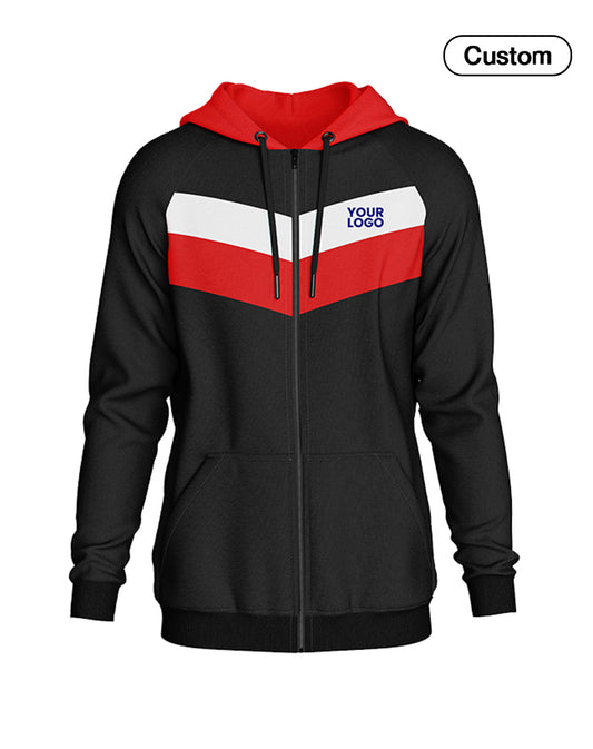 Custom Full-Zip Hoodie - Chevron Vector - Personalized Hoodie