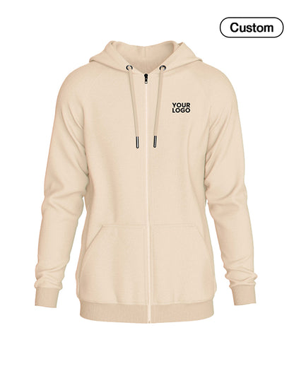 Custom Full-Zip Hoodie - Solid Color - Personalized Hoodie
