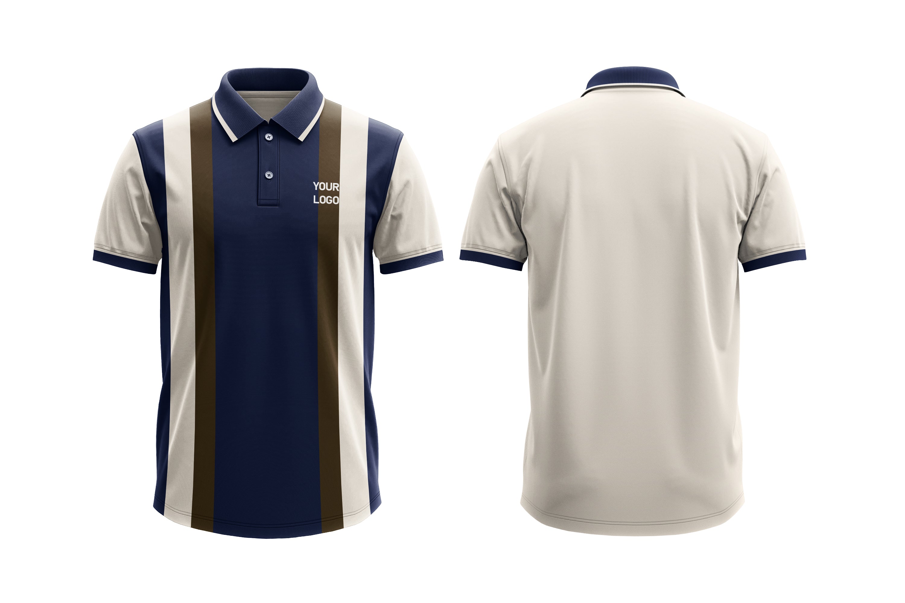 Polo Shirt – Striped Custom Logos & Team Colors