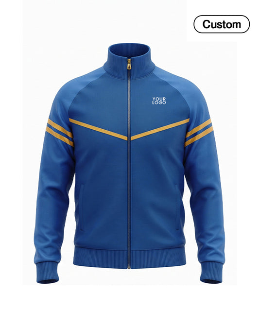 Custom Zip-Up Jacket - Contrast Stripe Raglan - Personalized Zipper