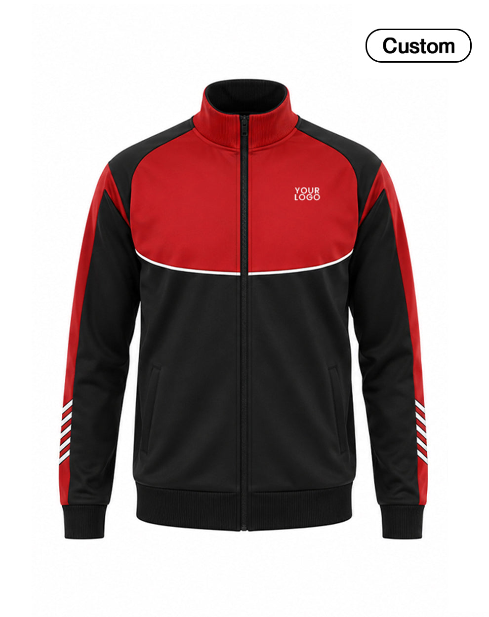 Custom Zip-Up Jacket - Curved Panel Raglan - Personalized Outerwear