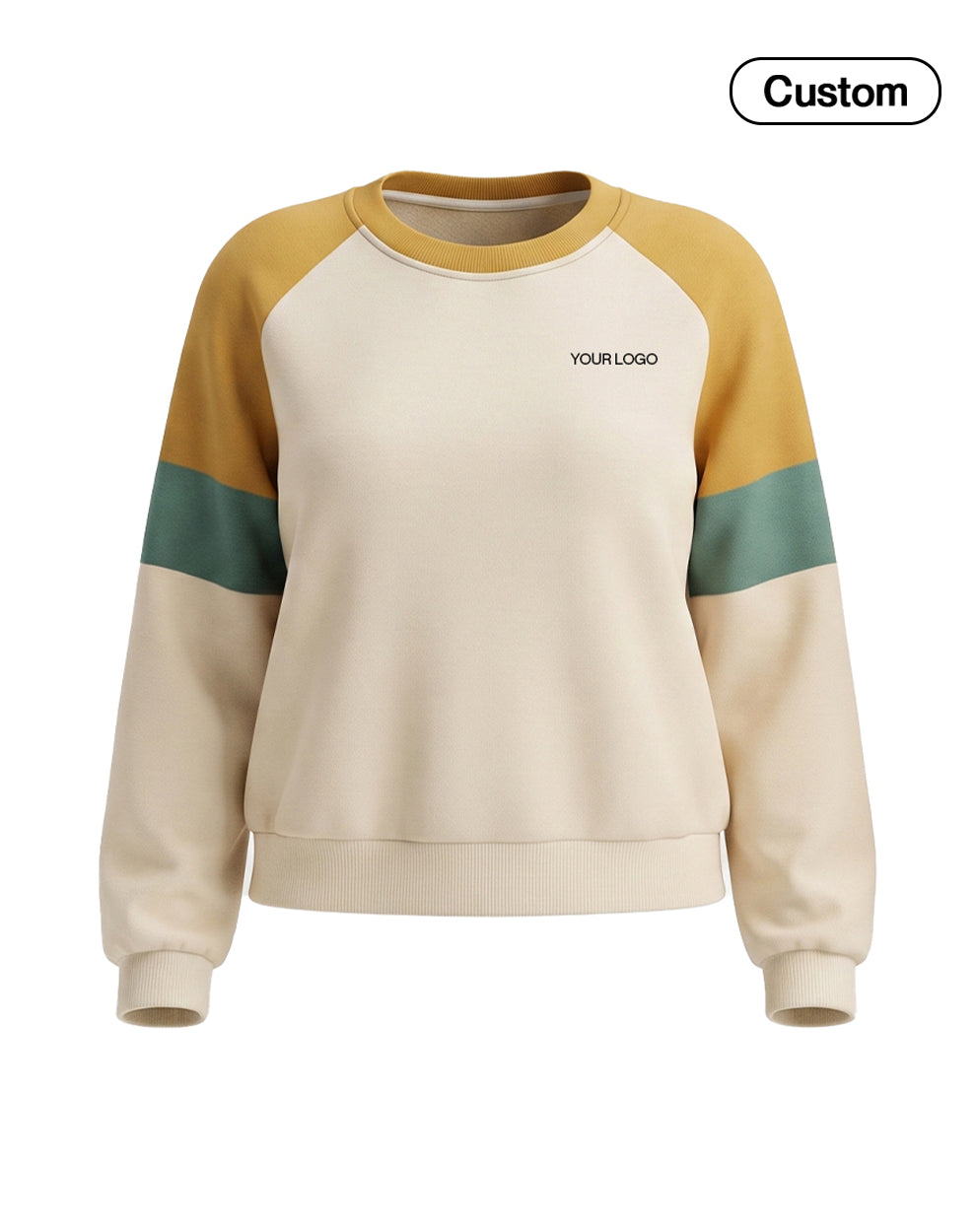Custom Women Sweatshirt - Contrast Sleeve Raglan - Personalized