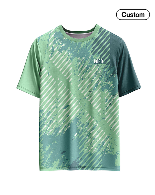 Custom Soccer T-Shirt - Abstract Gradient Stripe - Personalized Tee
