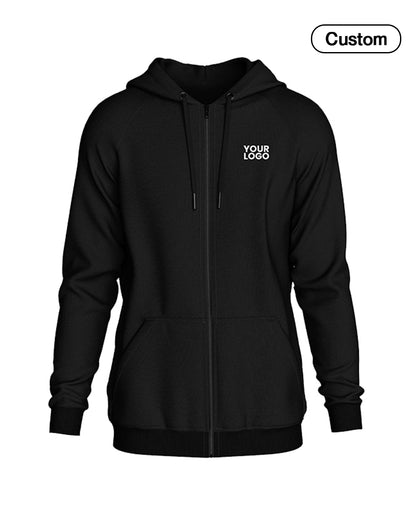 Custom Full-Zip Hoodie - Solid Design - Personalized Zip-Up
