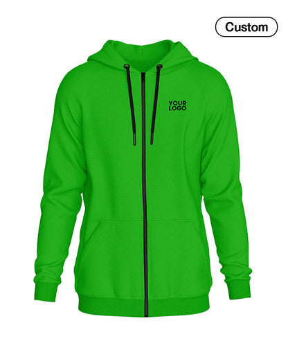 Custom Full-Zip Hoodie - Solid Design - Personalized Wear