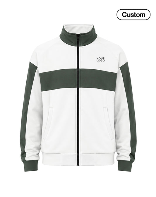 Custom Zip-Up Jacket - Contrast Chest Panel - Personalized Top