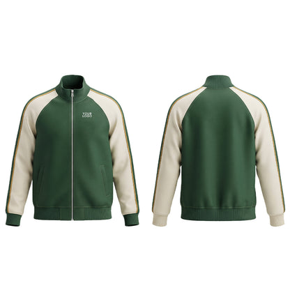 Custom Zip-Up Jacket - Retro Raglan Design - Personalized Activewear