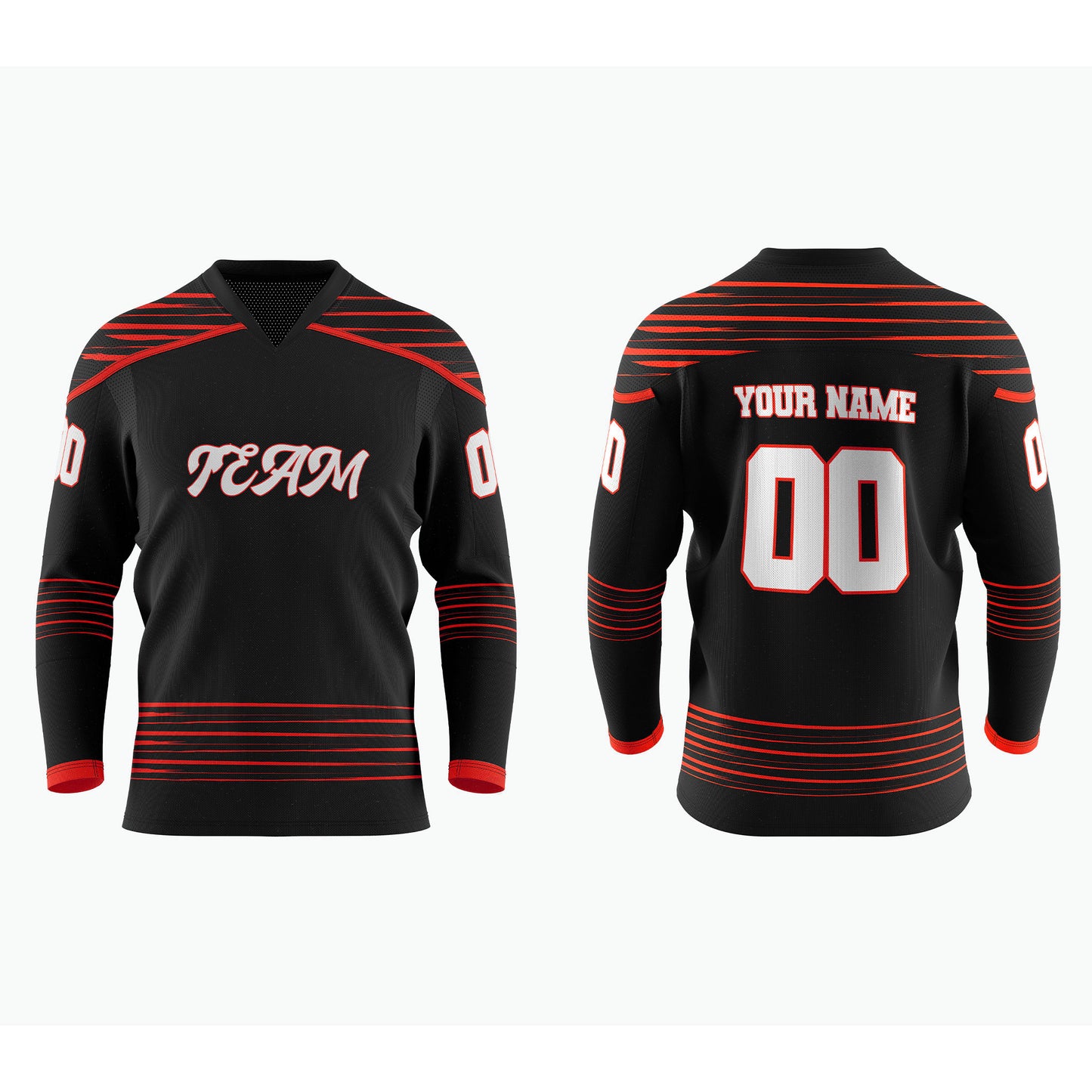 Custom Ice Hockey Jersey - Geometric Lines - Personalized Top