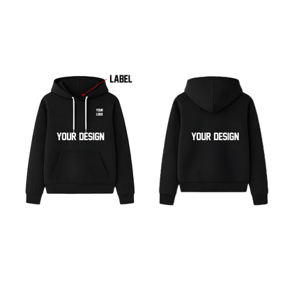 Custom Men Basic Hoodie - Solid Color Personalized Pullover