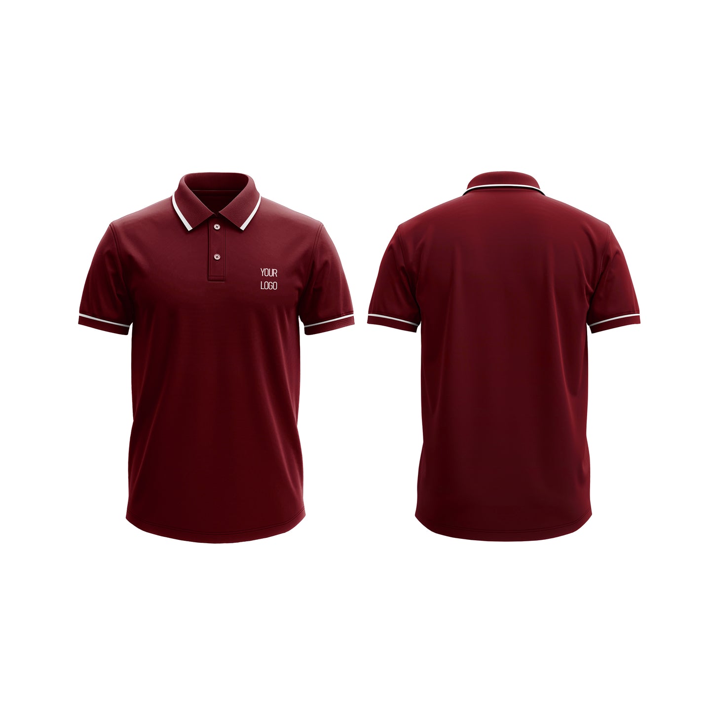 Custom Polo T-Shirt – White Trim Design – Personalized Gear