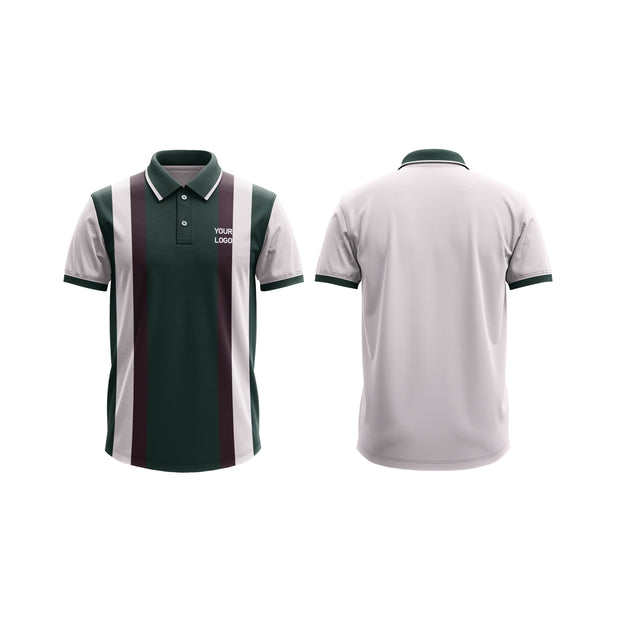 Polo Shirt – Striped Custom Logos & Team Colors