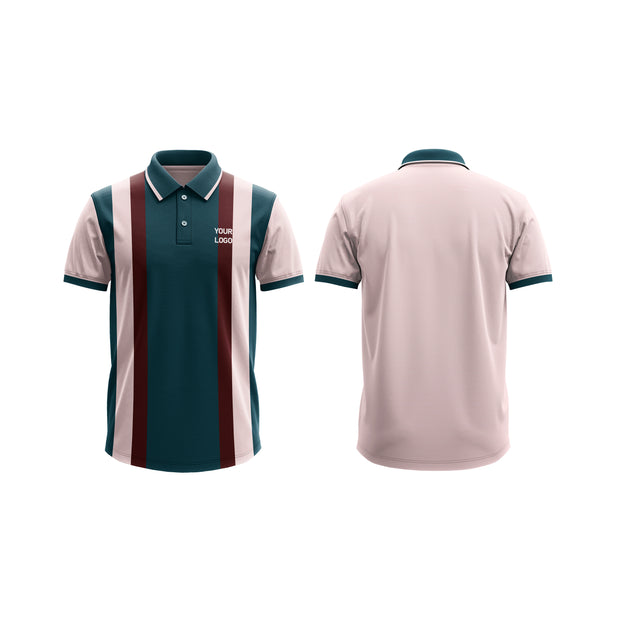 Polo Shirt – Striped Custom Logos & Team Colors