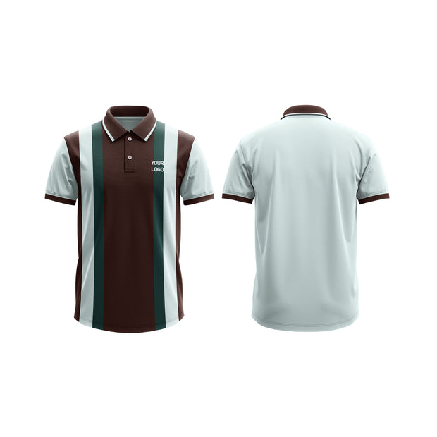 Polo Shirt – Striped Custom Logos & Team Colors