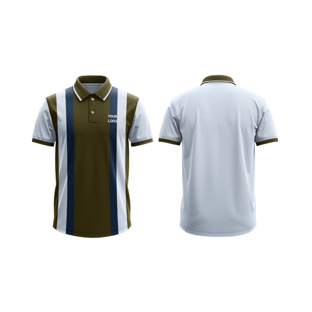 Polo Shirt – Striped Custom Logos & Team Colors
