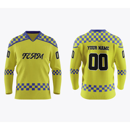 Custom Ice Hockey Jersey - Checkered Pattern - Personalized Top