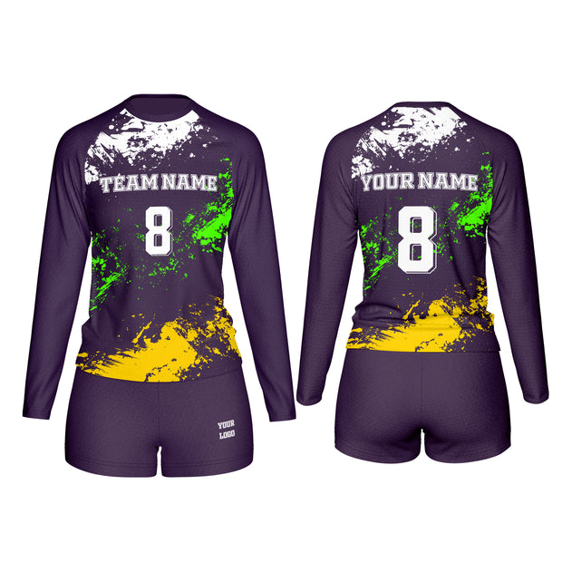 Volleyball Uniforms - Splatter Custom Logos & Team Colors