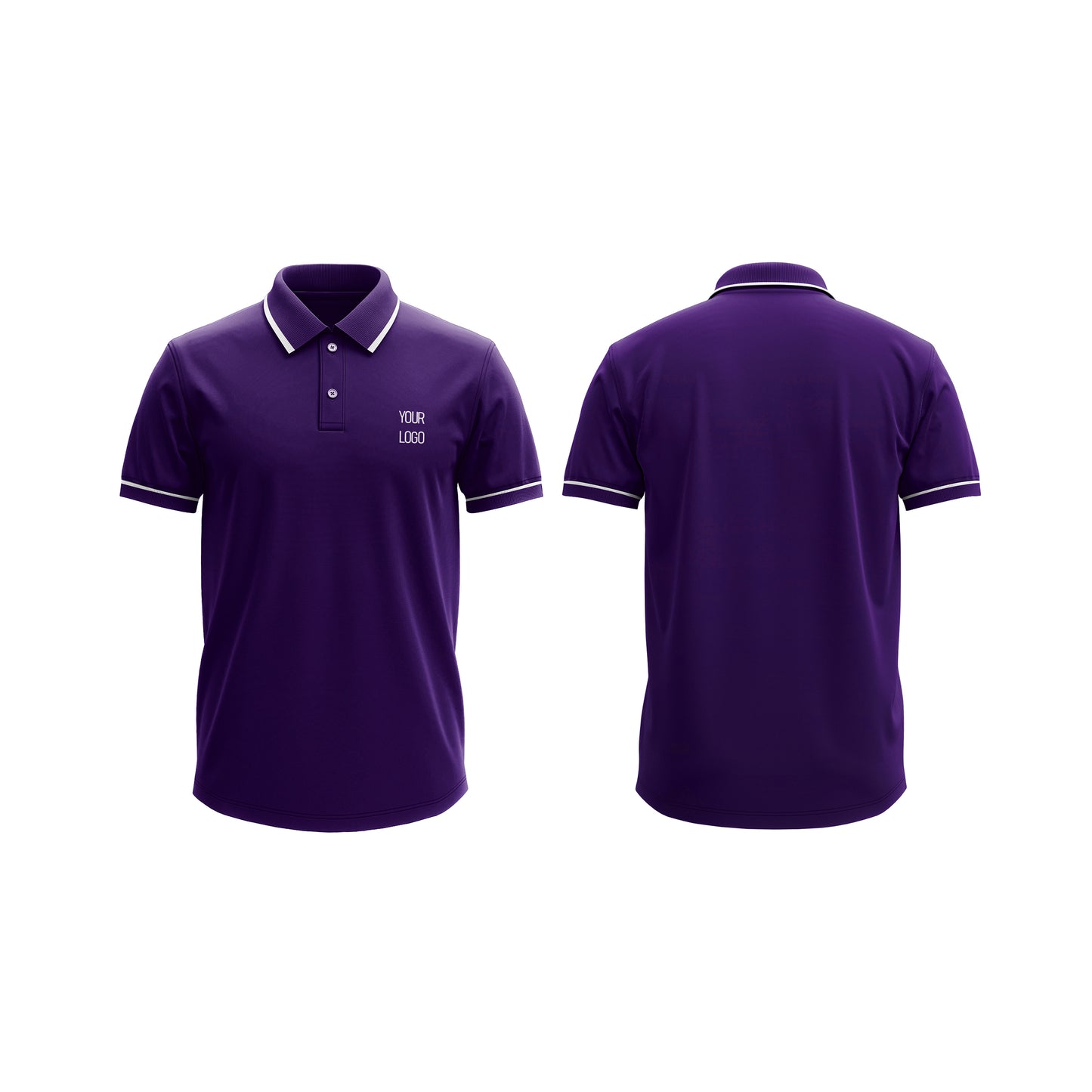 Custom Polo T-Shirt – White Trim Design – Personalized Gear