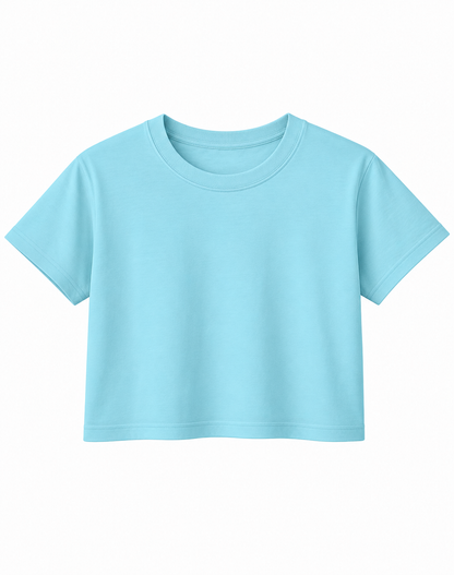 Custom Women Crop-Top - Solid Color - Personalized Halftee