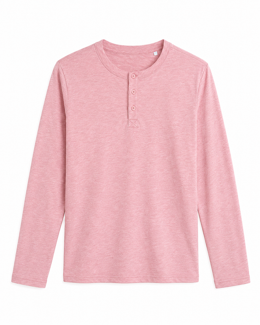 Custom Women Full Sleeves Henley - Solid Color Personalized Tee