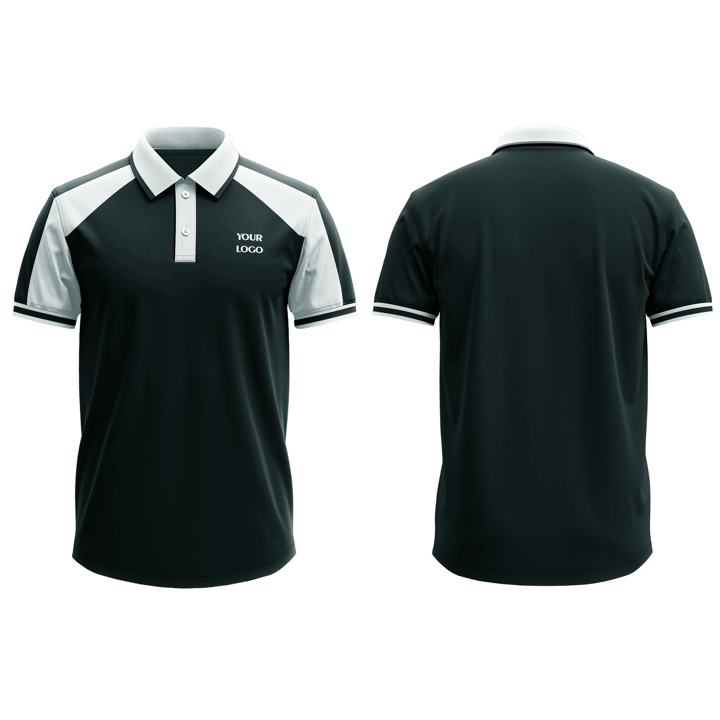 Staff Polos - Raglan White Accent - Personalized Tee